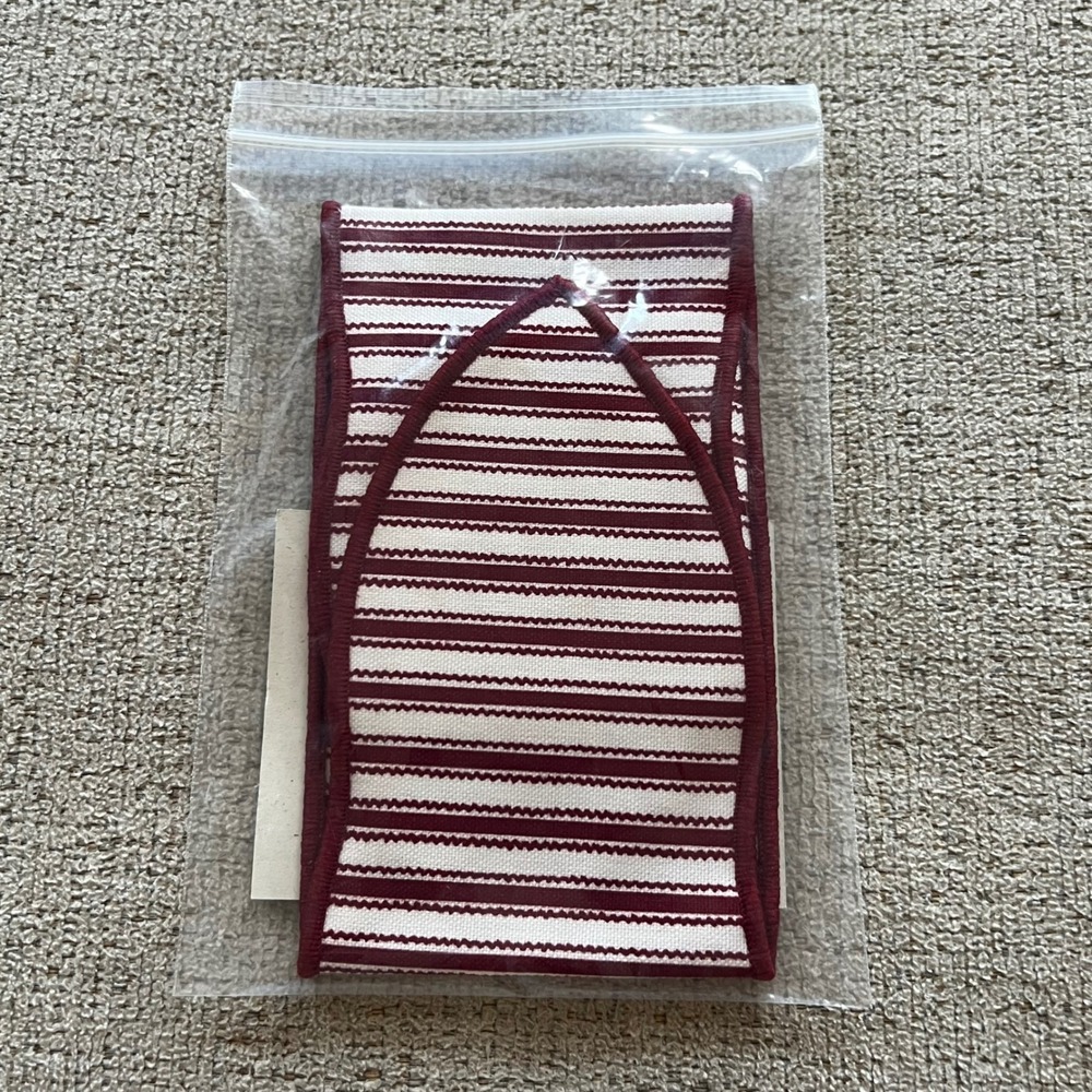 Longaberger Handle Tie Red Tick Stripe Cotton Basket Accessory 2438490 USA Made